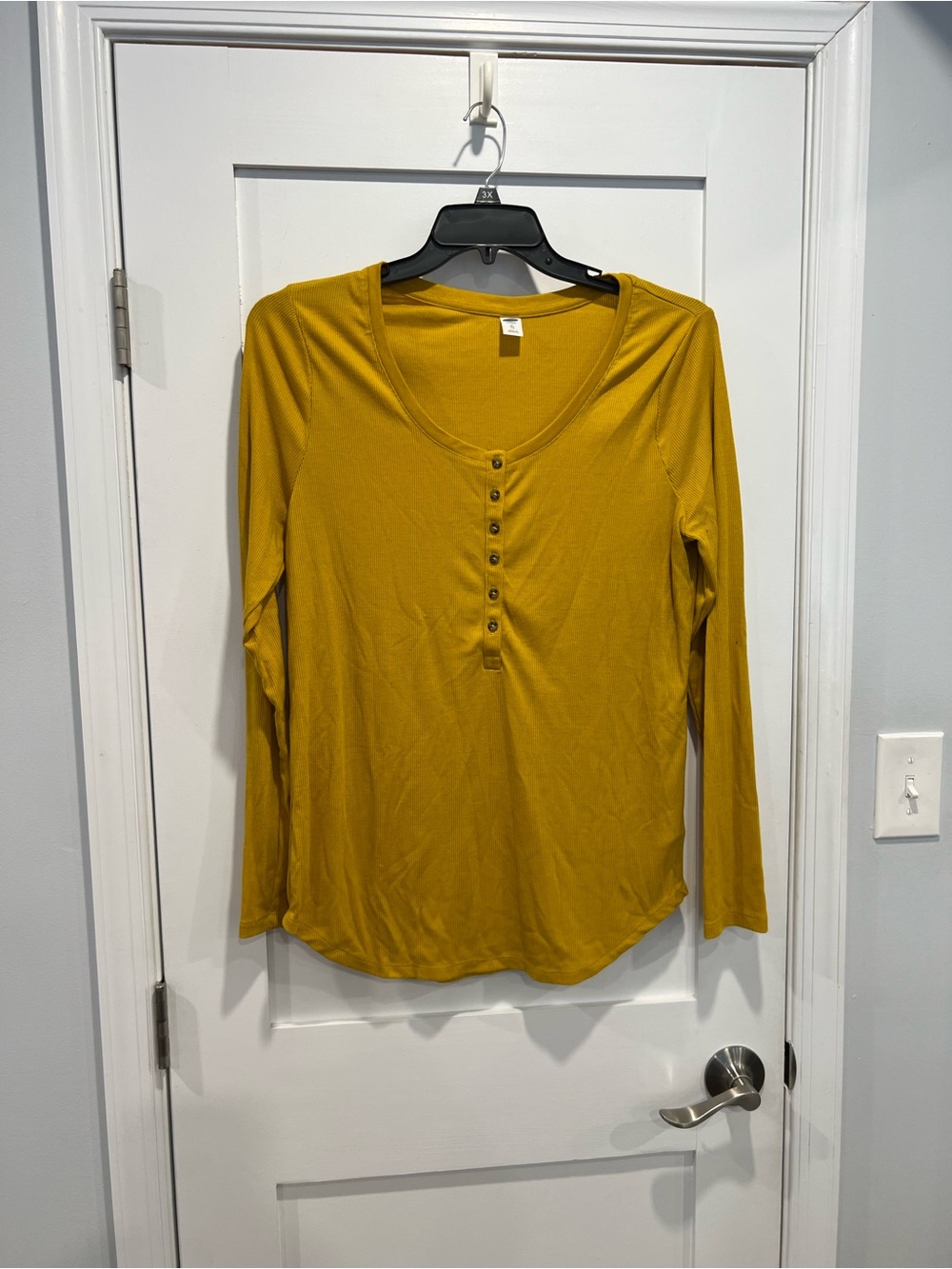 Old Navy Mustard Long-Sleeve Henley Top